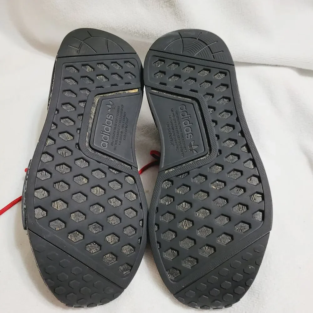Adidas NMD-R1 mens black scarlet athletic sneakers size 8